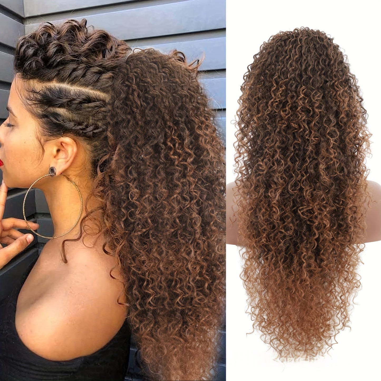 African-Style Synthetic Fluffy Wig for All Face Types - High Temperature Fiber
