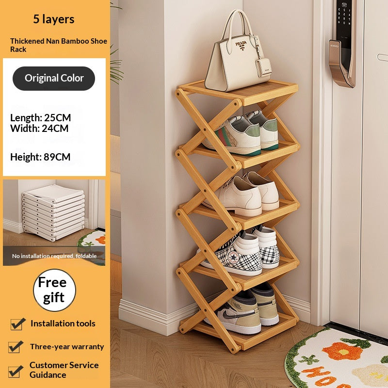 Foldable Shoe Rack for Entryway Space Saving No Assembly Needed