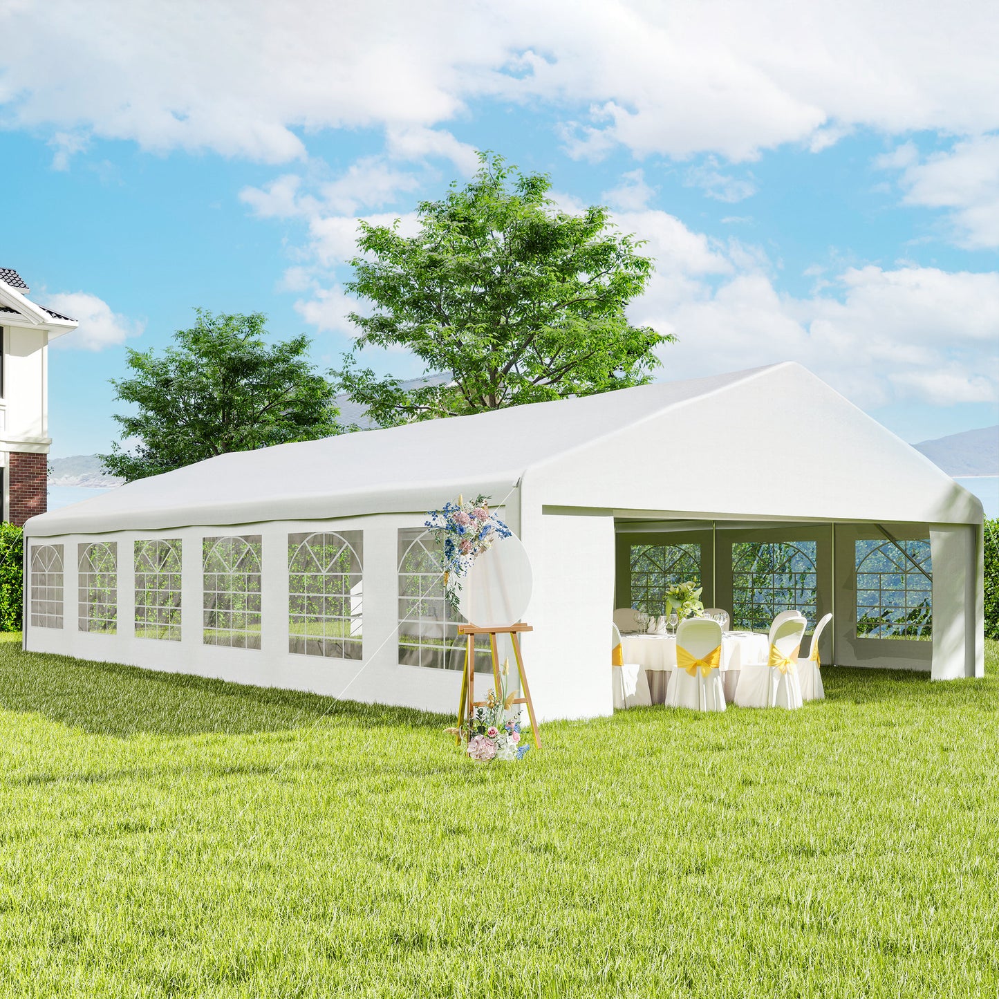 Large 23' x 39' Outdoor Carport Canopy Tent with Sidewalls