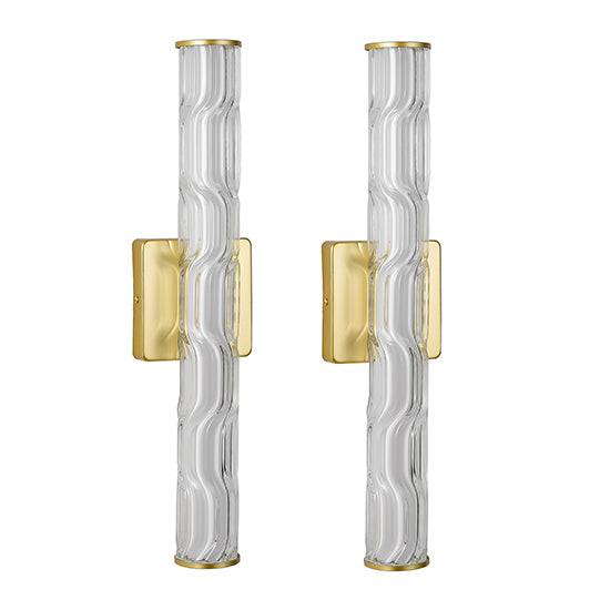 Modern K9 Crystal Wall Sconce - 19.7in Gold Set of 2