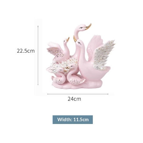 Five-Person Family Ceramic Swan Wine Cabinet Decoration - Home Storage