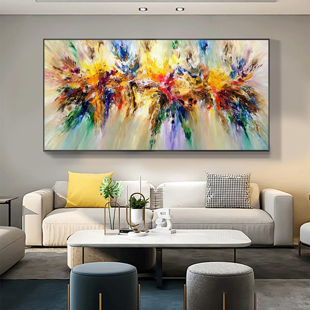 Custom Inkjet Canvas Painting with Framed Triptych Wall Art