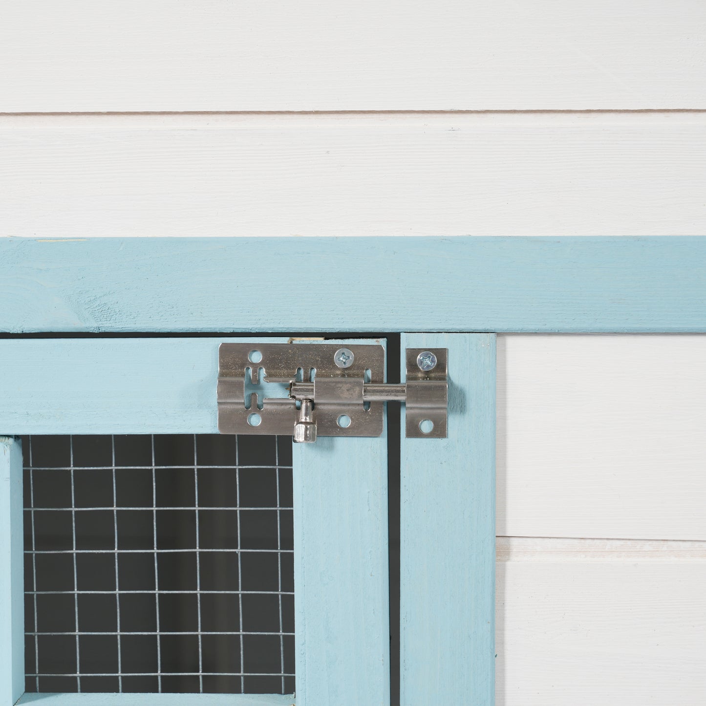 Pet Guardrails for Chicken Coop, Wooden Fence with Blue, Tan or White Finish