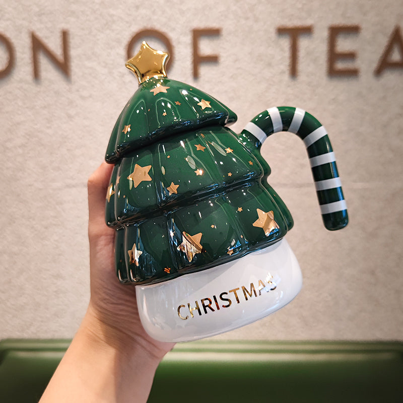 Cute Christmas Tree Cup - Creative Holiday Drinkware, Ceramic, 401-500mL