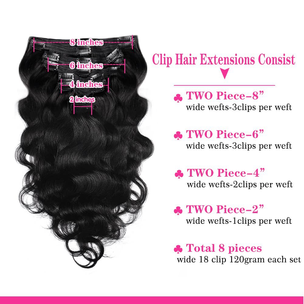 Natural Black Human Hair Extensions - 16-24 Inch Real Hair Wig for Ladies