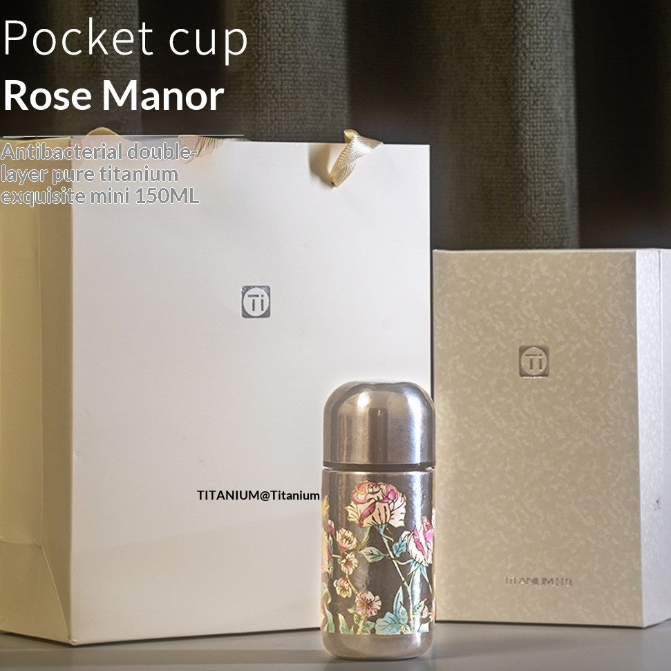 Mini Titanium Insulated Cup for Women 150mL - Vacuum Heat Retention Gift Set
