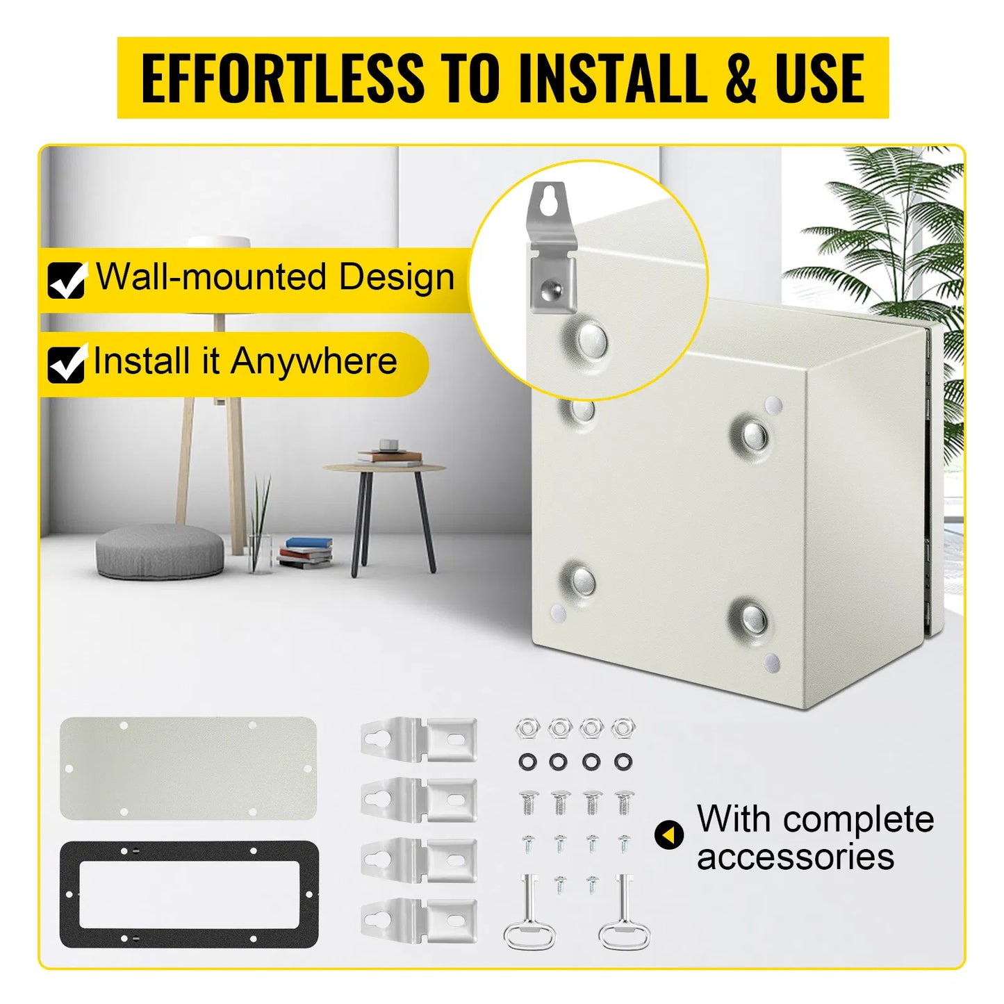 8x8x6 Inch Steel Waterproof Electrical Junction Box IP66 Enclosure