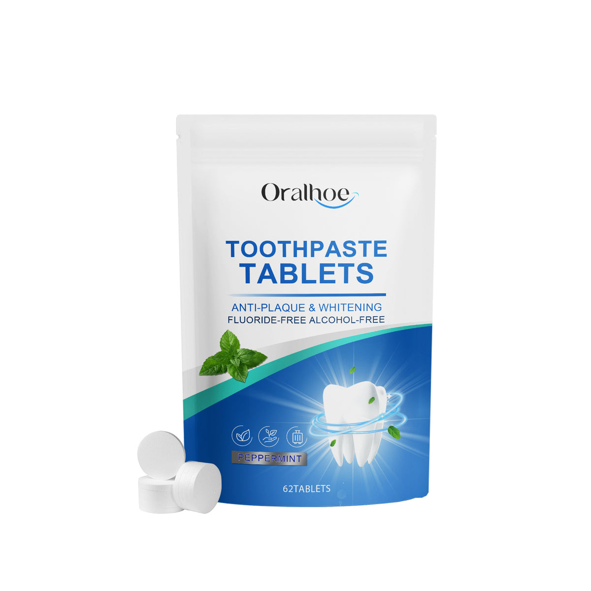 Mint Breath-Freshening Toothpaste Tablets – 62 Count
