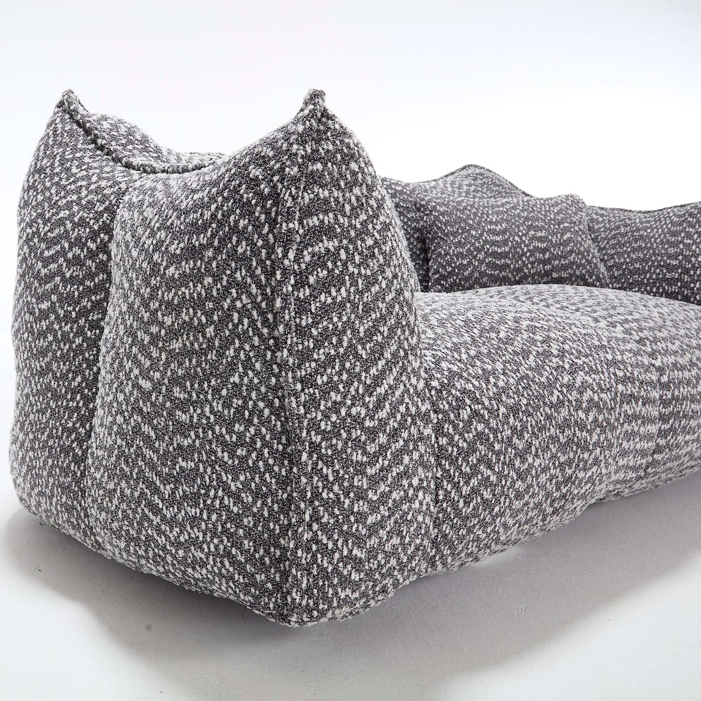 Soft Grey Beanbag Chair with Foam Core - Comfortable Recliner for 2