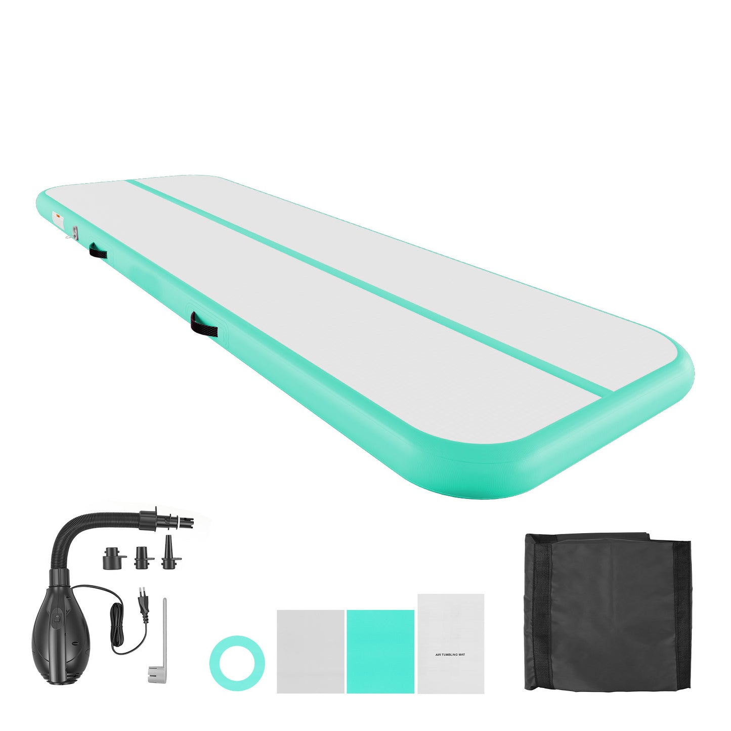Inflatable Gymnastics Air Mat - 10 Ft Tumble Track with Electric Pump, 4 Inch Thick, Suitable for Home, Gym, Outdoor & Water Activities