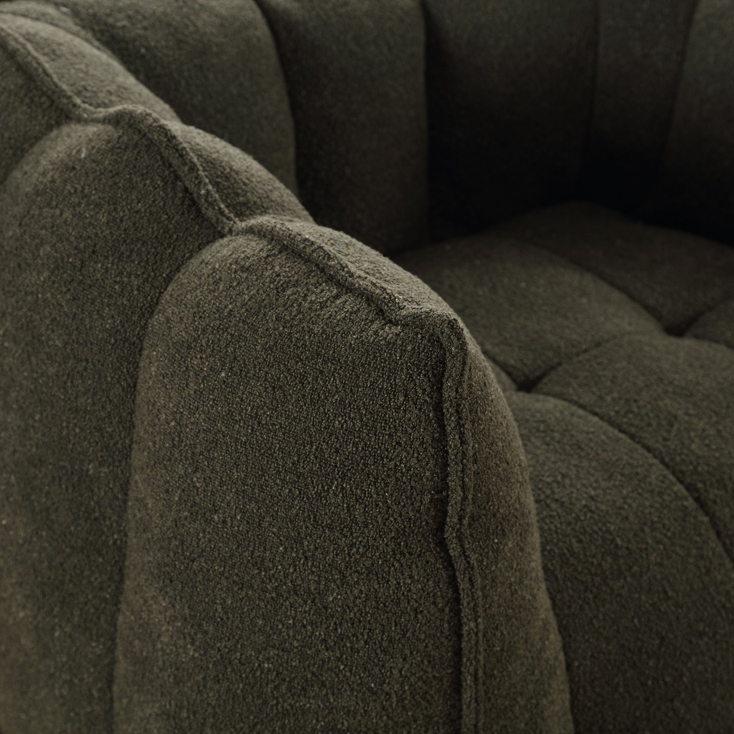 Soft Olive Green Bean Bag Chair with Foam Filler for Adults