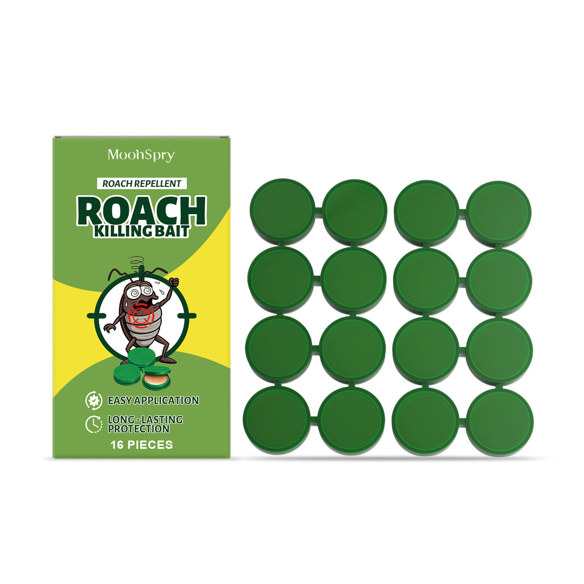 Cockroach Bait Stickers 16-Pack - Pest Control Sticky Traps for Insects