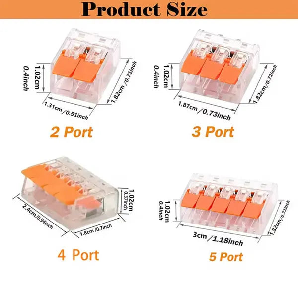 90pcs Electrical Wire Connectors Set - Copper Terminals & Clamps for Fixed Cable Connections