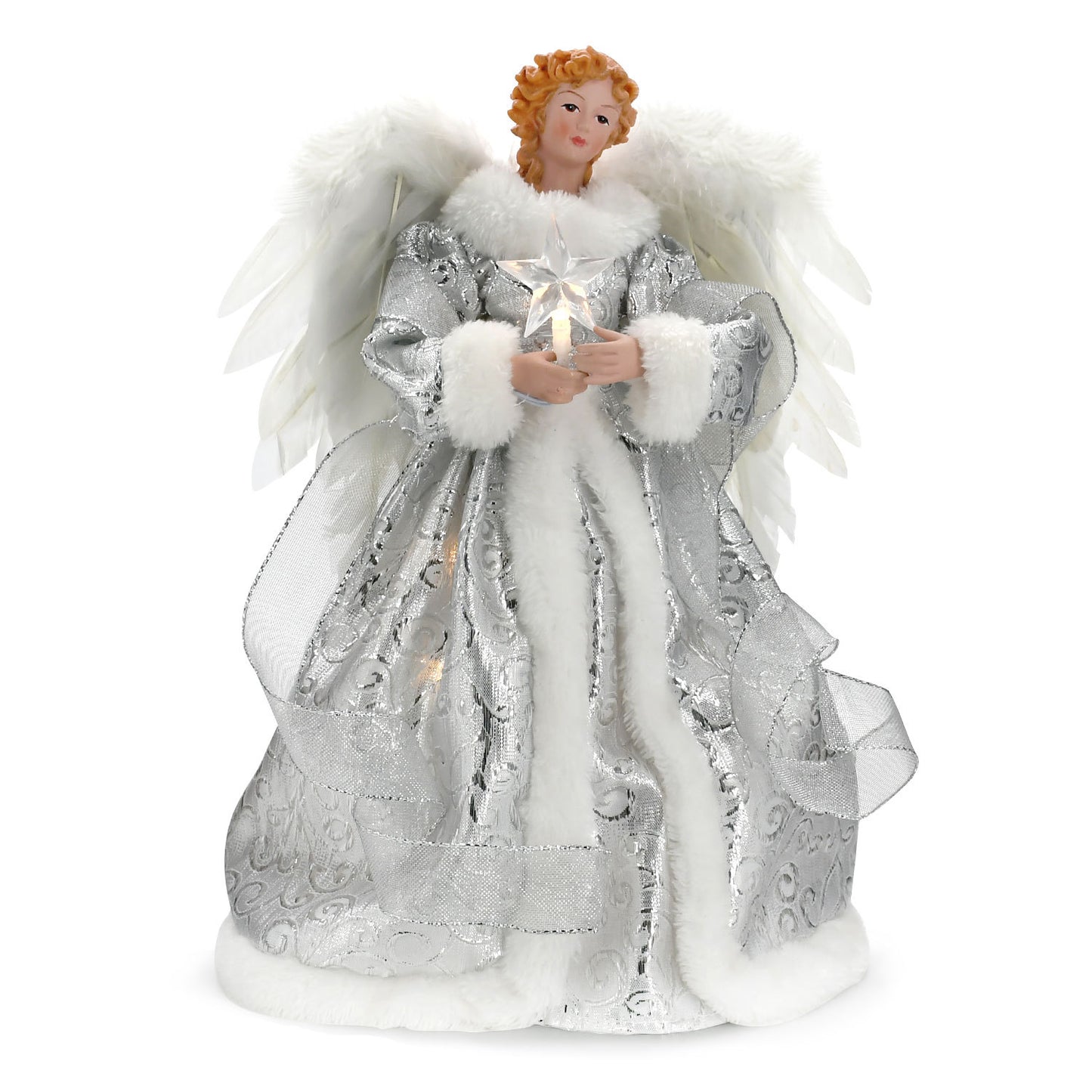 Christmas Tree Topper Angel Light Decoration - Silver & Gold Variants