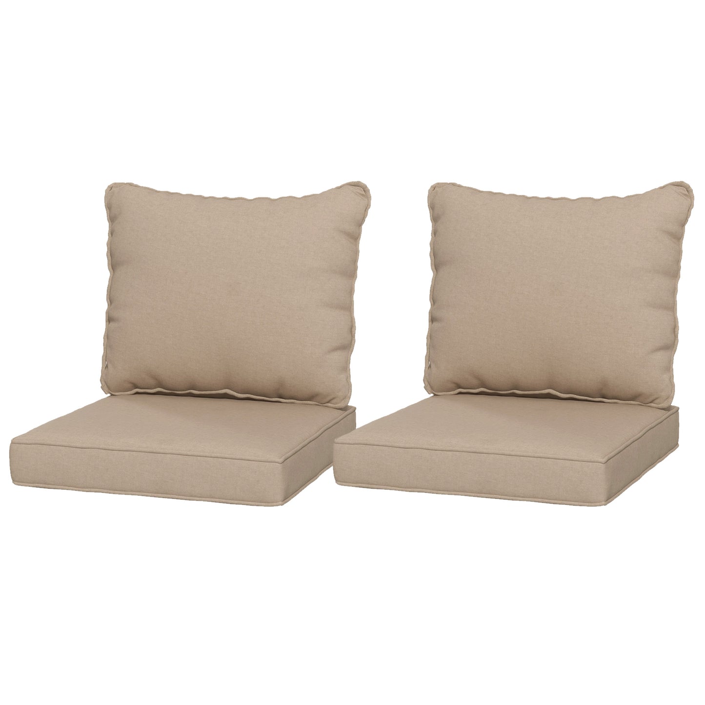 Patio Chair Cushions Set of 2 - Fade Resistant Beige