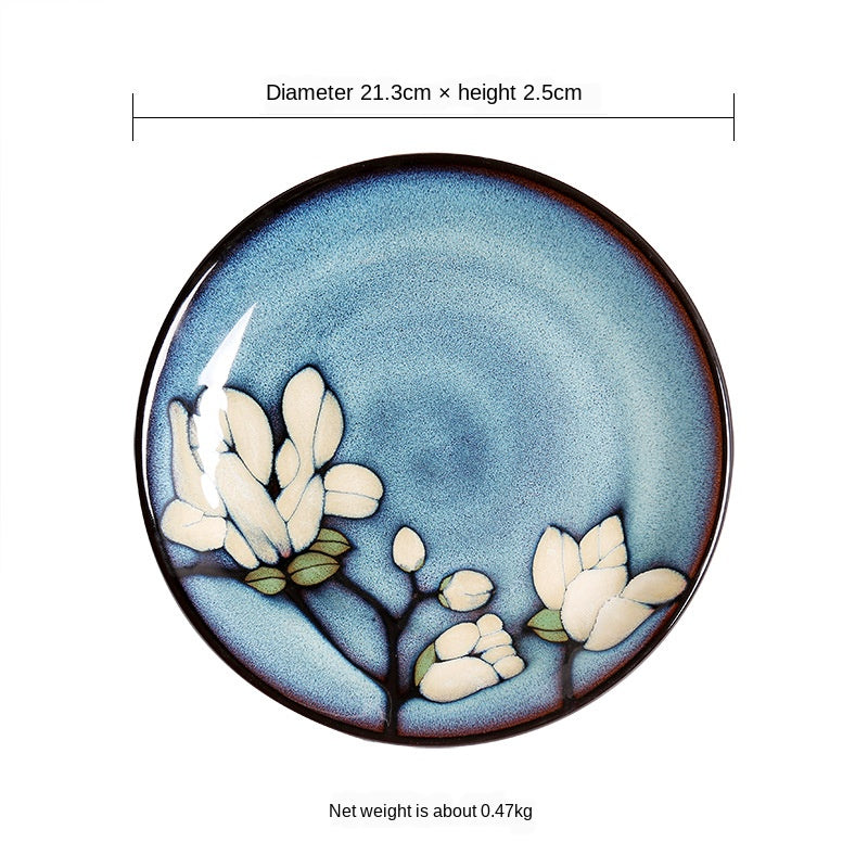 Hand-Painted Ceramic Bowls and Plates - Creative Under-glaze Dinnerware Set