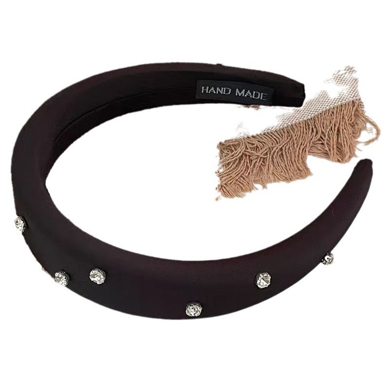 Women's Elegant Pearl Headband with Sponge Detail