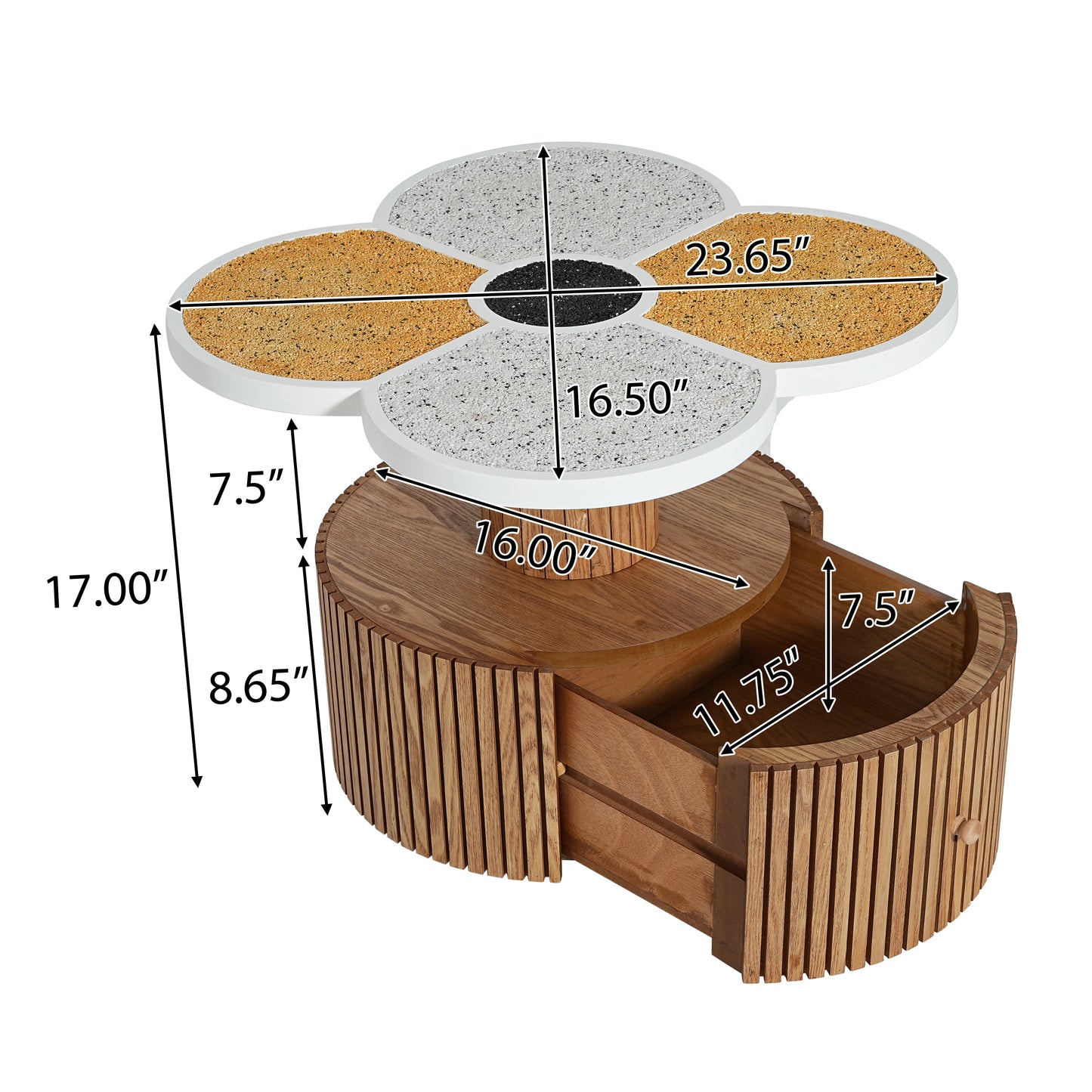 Unique Four-Leaf Clover Side Table For Living Room, Bedroom & Small