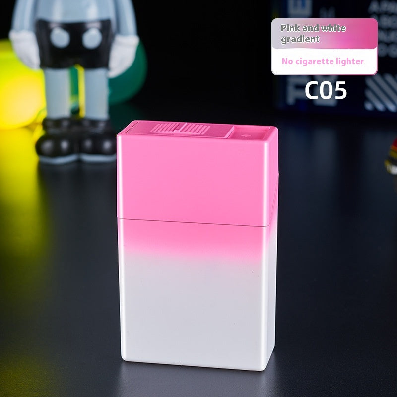 Portable Cigarette Case with Lighter - Gradient Color Windproof Storage Organizer