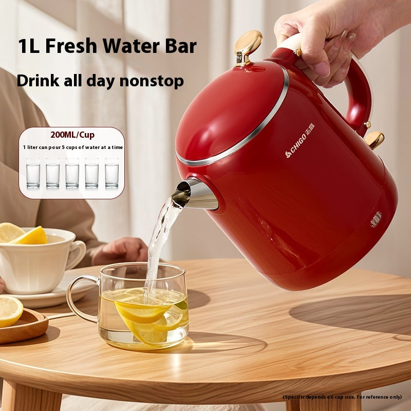 Portable Electric Kettle with Heat Preservation, 1L Travel Mini Water Boiler
