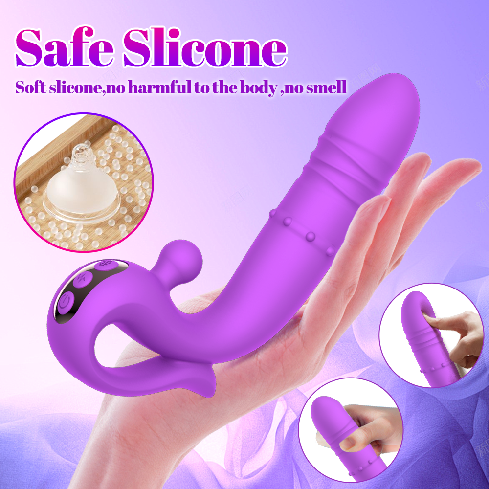 G-Spot Clitoral Vibrator with 10 Thrust Functions - Purple