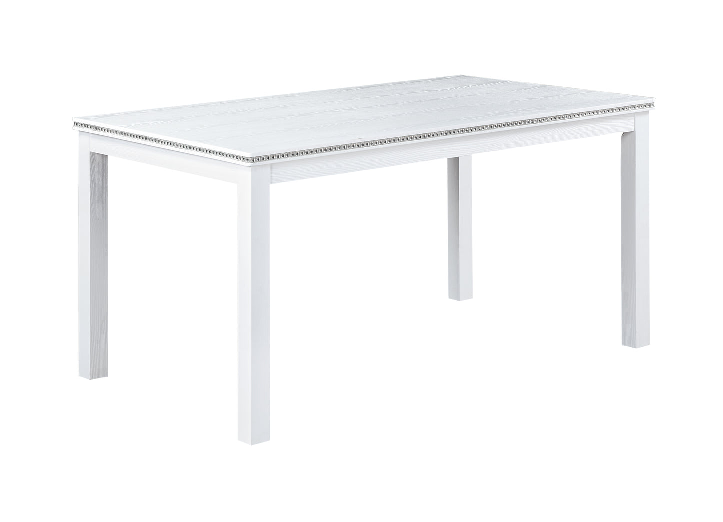 6-Piece Wooden Dining Table Set with 4 Chairs & Bench - White