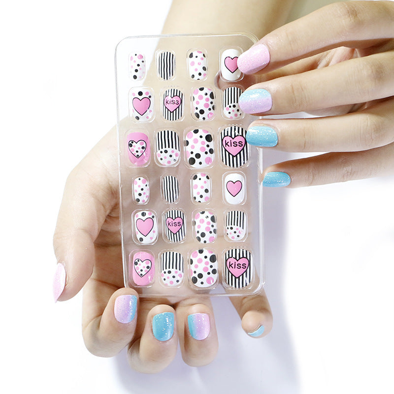 Children's Nail Art Stickers Patch Set - 24-Piece Kids Nail Tips