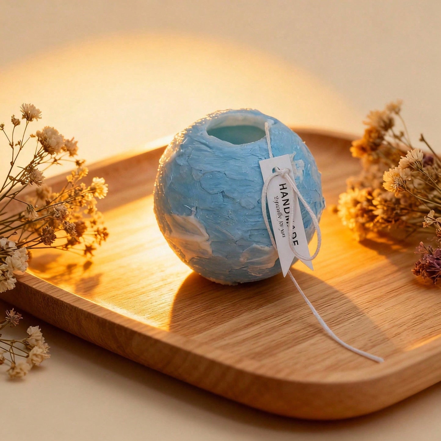 Rotating Globe Scented Candle - Hand Poured Decorative Wax