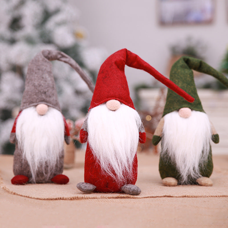 Christmas Tree Decorations Small Old Man Doll Ornaments - Faceless Standing Doll Set