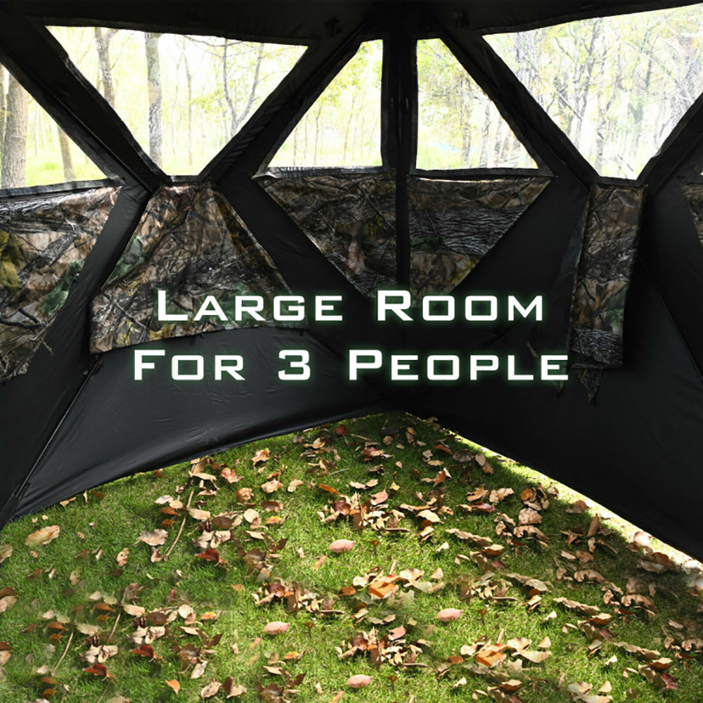 3-Person Portable Pop-Up Camouflage Hunting Blind with Tie-Downs