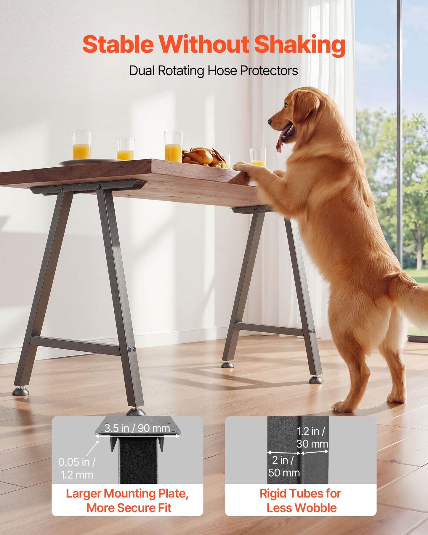 Heavy Duty Steel Table Legs 29.1 Inch Height for Home Office & Dining Tables - Black, Set of 2