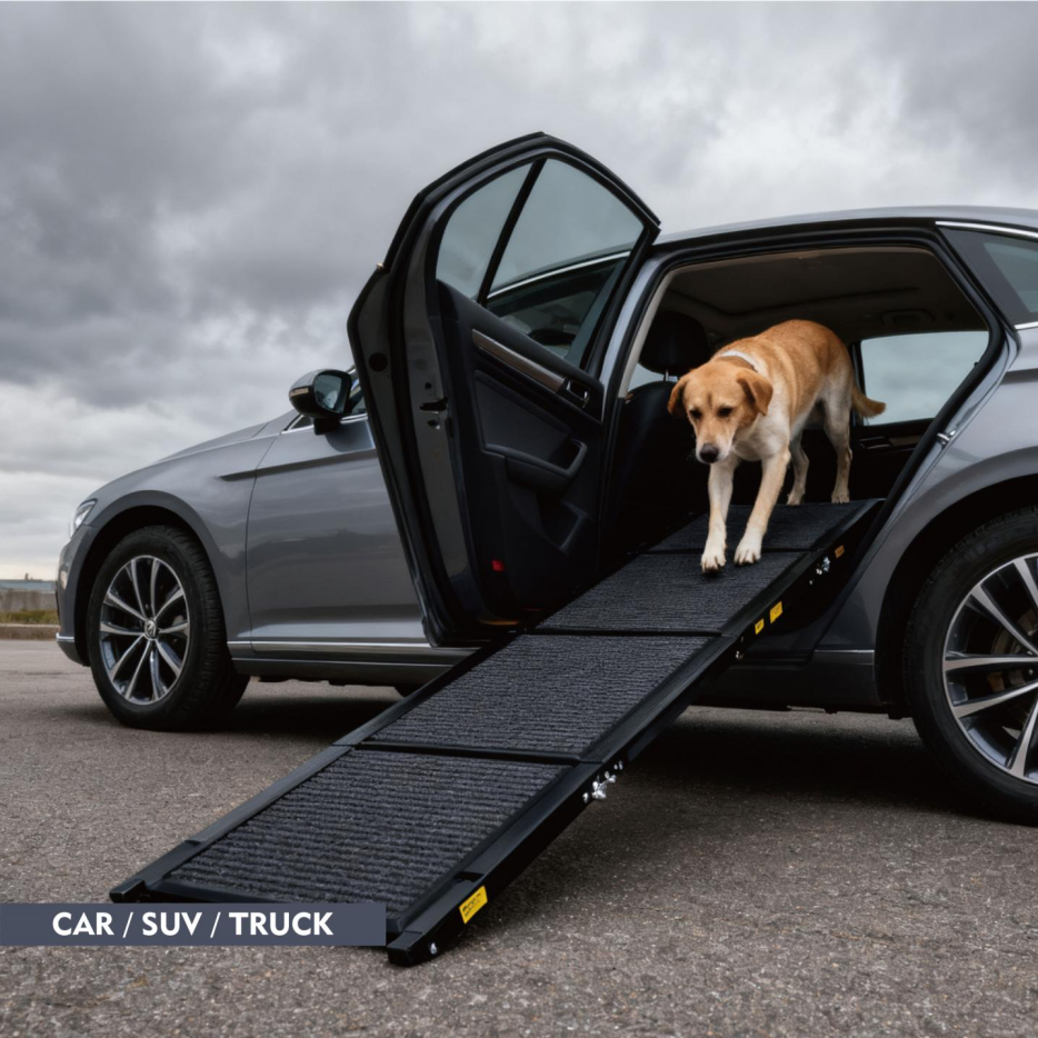 Portable Dog Ramp for Car SUV & Truck - 71 Inch Aluminum Non-Slip Pet Step