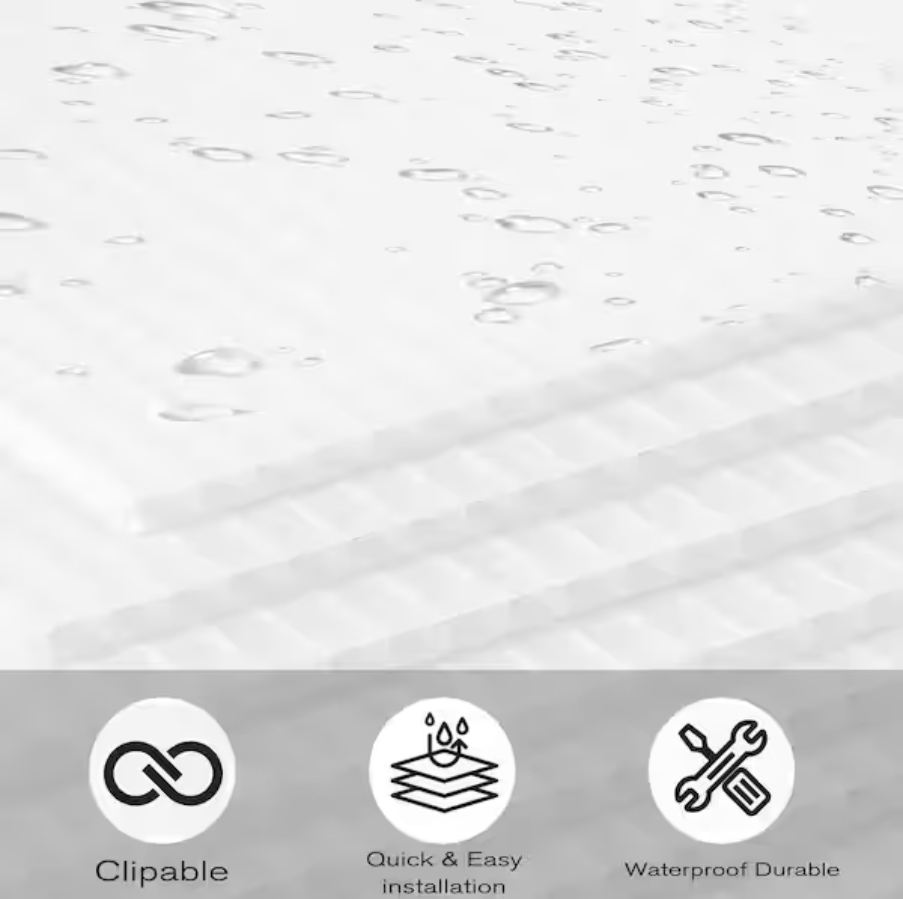 Corrugated Plastic Sheets - 36x72in, 0.157in Thickness, White