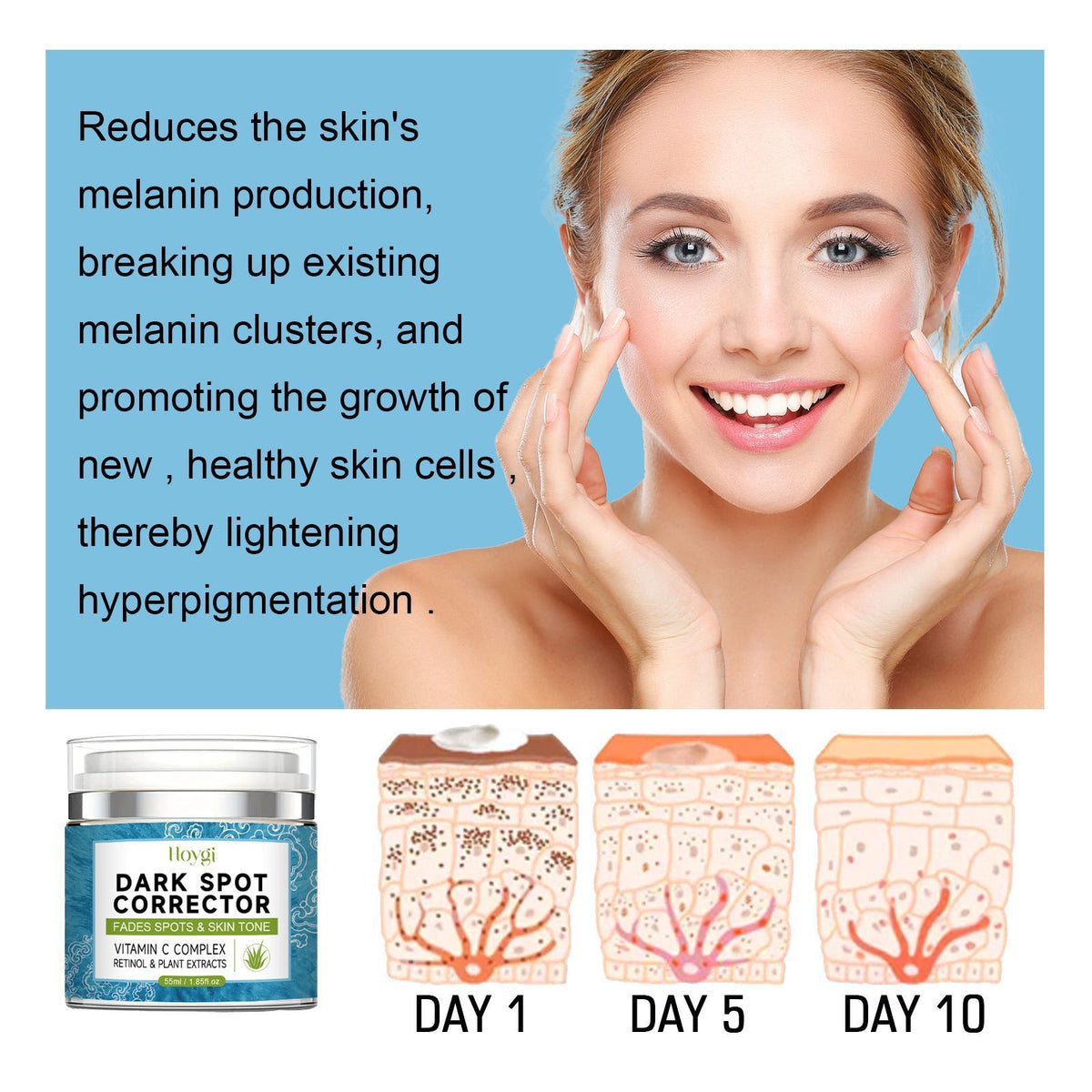 Dark Spot Corrector Cream for Dull Skin Lightening 55ml