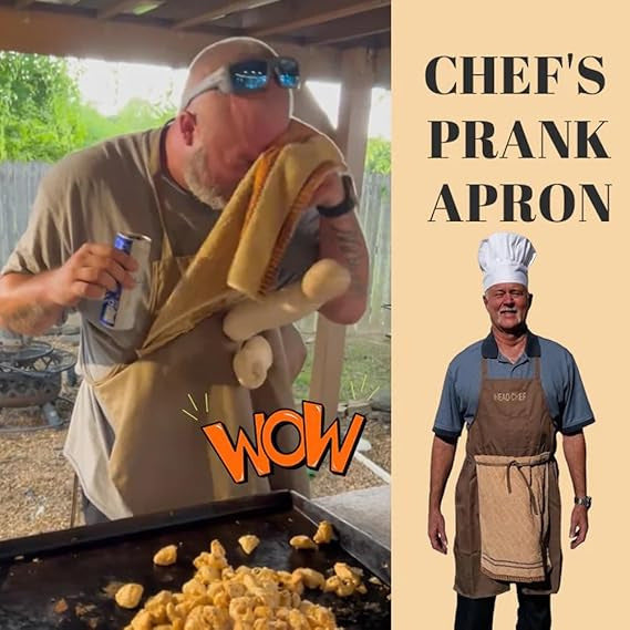 Waterproof Oil-Proof Canvas Cotton Apron for Kitchen Cooking - Chef Prank Style