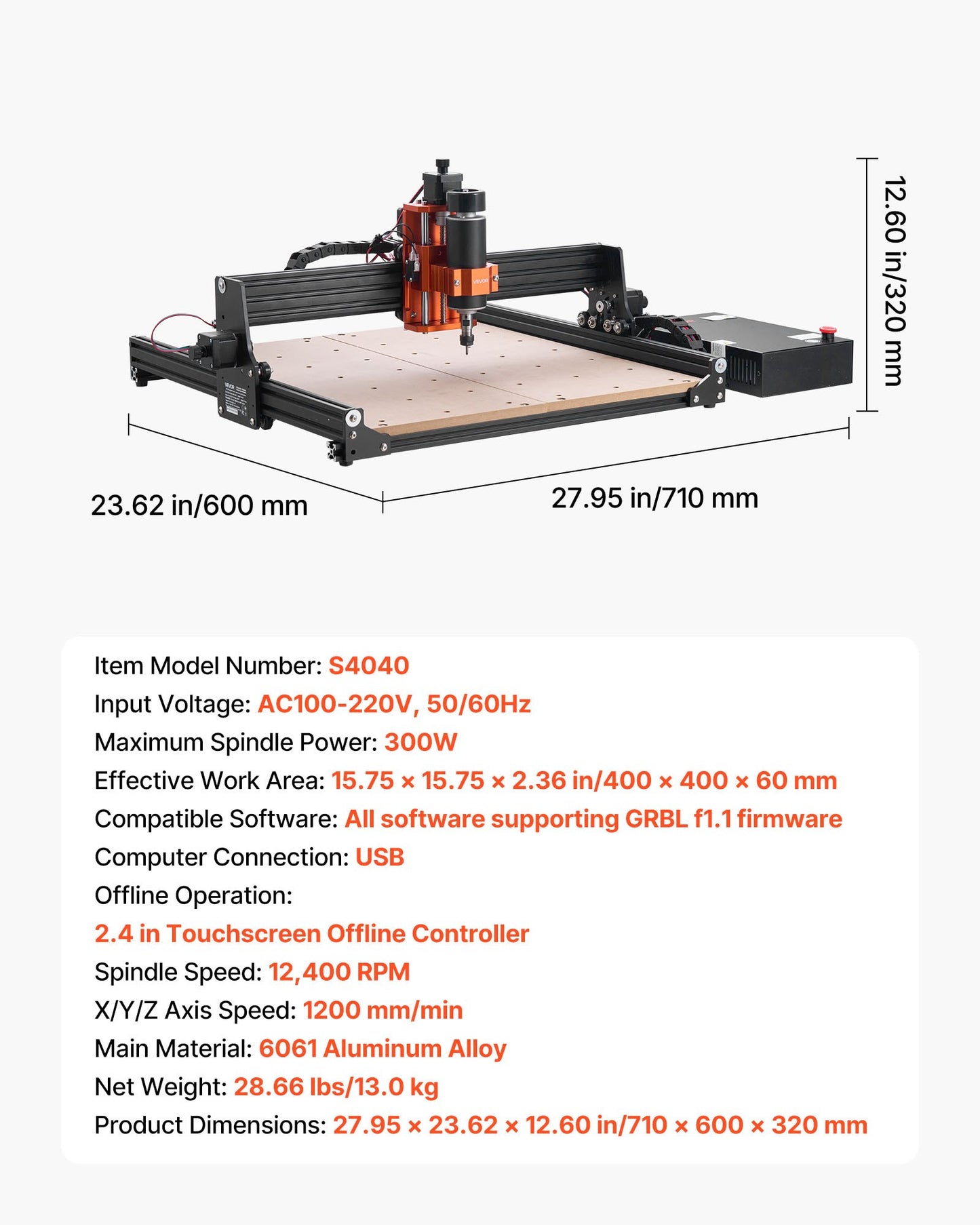 CNC Router Machine 300W Spindle 3-Axis Wood Engraving & Cutting Machine
