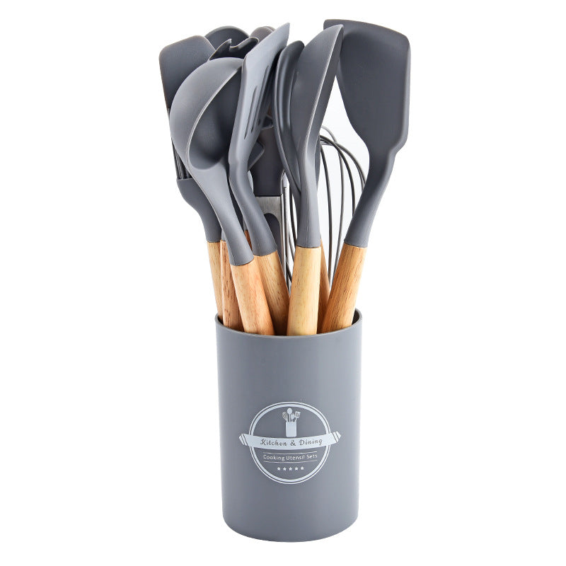 Silicone Cooking Utensil Set Food Grade Kitchen Storage Tools - Multiple Colors