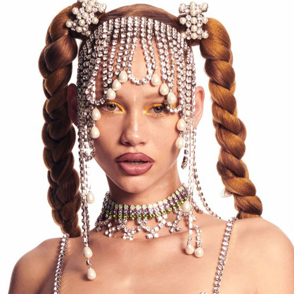 Exaggerated Long Tassel Hair Chain Hoop