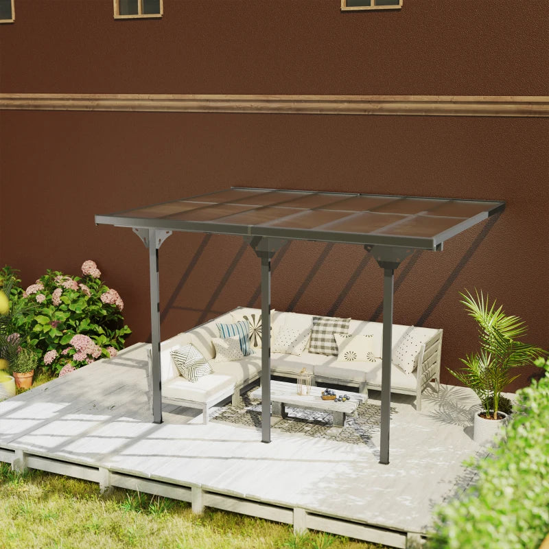 12' X 10' Outdoor Polycarbonate Pergola, Transparent UV Blocking