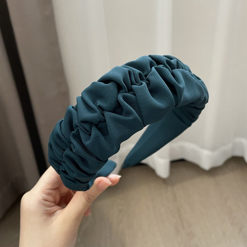 Vintage Pleated Wide Edge Hair Band - Retro Hair Accessories for Women
