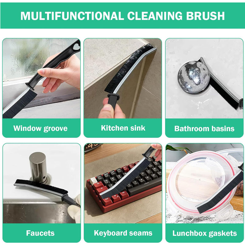 3-Piece Crevice Cleaning Brush Set for Bathroom and Kitchen Gaps