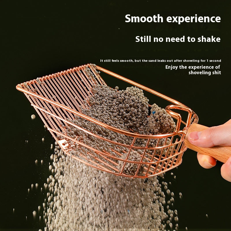 Stainless Steel Pet Litter Scoop with Base - Household Cat & Dog Waste Tool