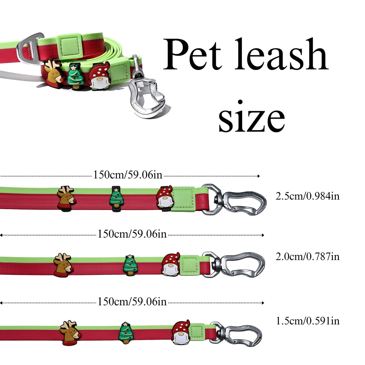 Dual-Color Embossed Pet Leash Set with DIY Accessories - Waterproof & Durable