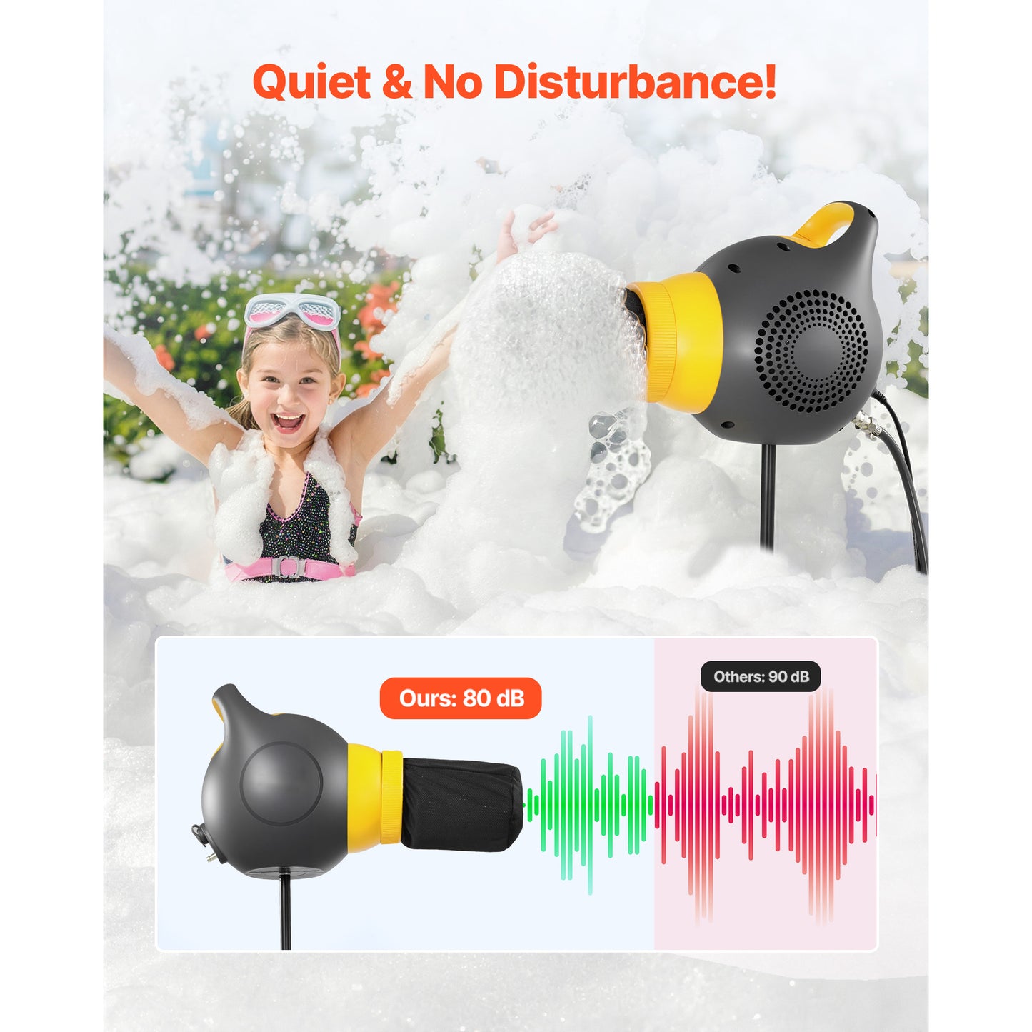 Portable Foam Party Machine 115W with Tripod Stand for Outdoor Events & Pool Fun