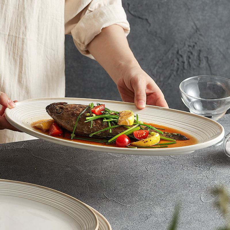 Luxury Ceramic Dinner Plate Set - High-Temperature Resistant, Modern Design