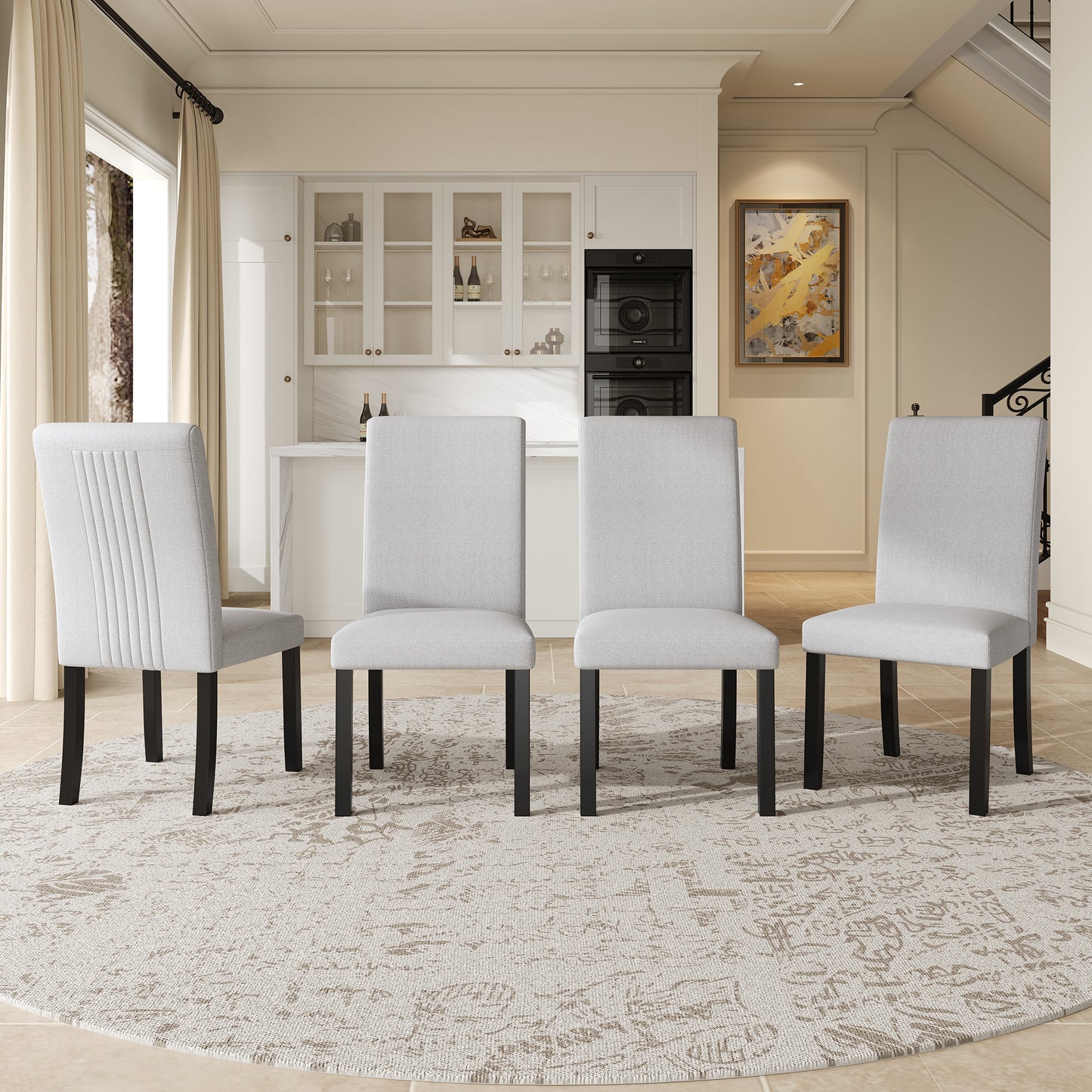 Modern Dining Room Chairs Set Of 4, Accent Diner Upholstered Fabric