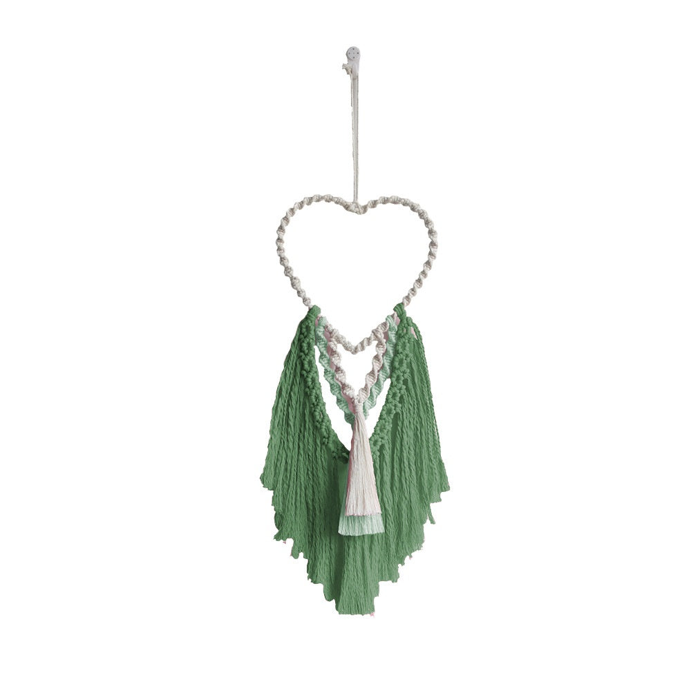 Heart Shaped Hand-Woven Fabric Tapestry Love Pendant for Home & Decor