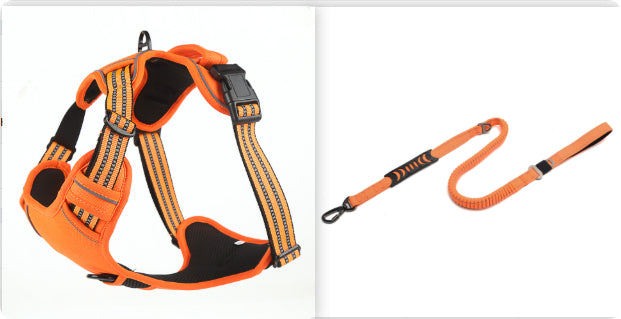 No Pull Breathable Reflective Dog Harness with Adjustable Size and Color Options
