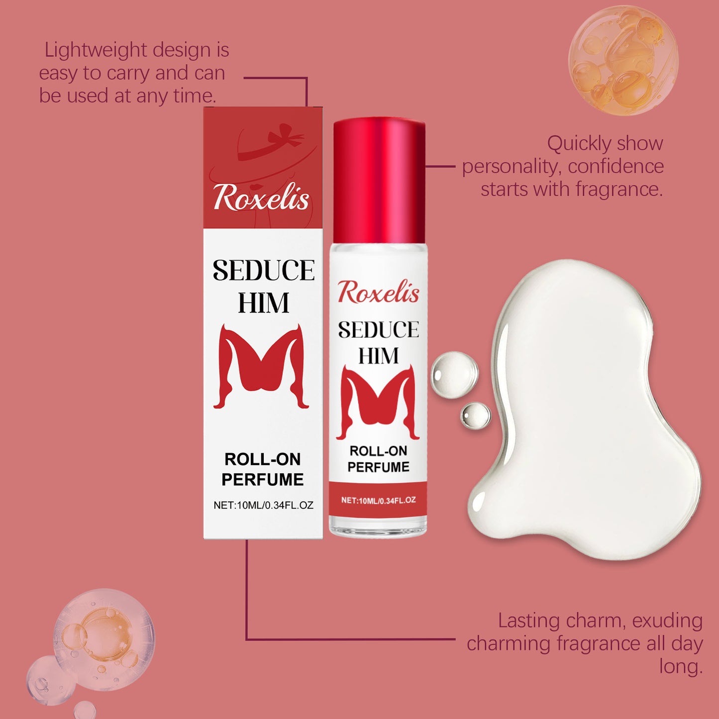 Pheromone Roll-On Perfume for Women - Fruity Floral Attraction Oil 10ml