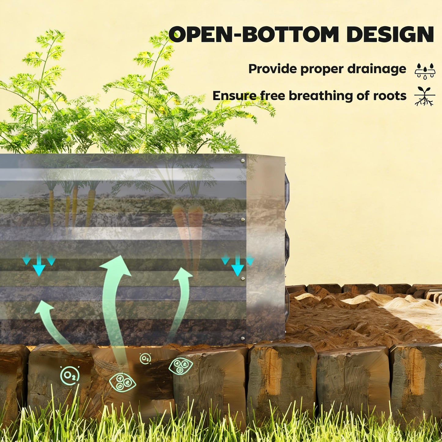 2-in-1 Raised Planter Greenhouse with Galvanized Steel Frame
